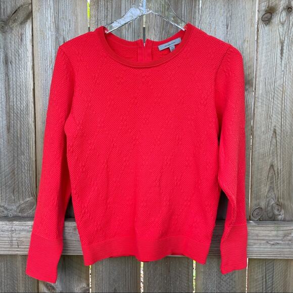 Classiques Entier Sweater Red Textured Stretch Partial Back Zip NWT XS Holiday - Picture 1 of 10